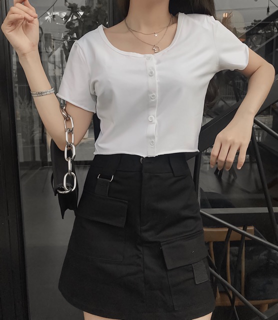 Áo thun Midi Top ( Trắng/Đen/Tím) | BigBuy360 - bigbuy360.vn
