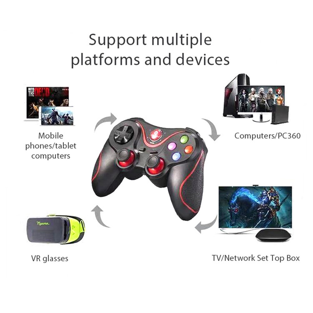 ❁rondaful❁Wireless Bluetooth Gamepad Game Controller Joystick Hand Travel Artifact for iPhone Android PS3 PC Laptop