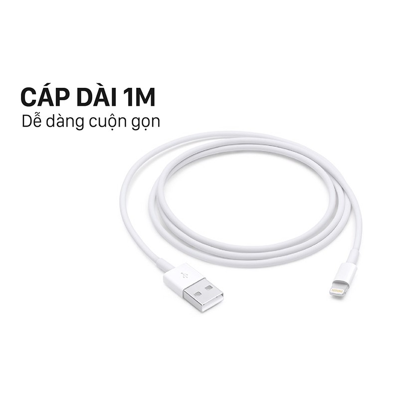 [Mã ELMALL300 giảm 7% đơn 500K] Apple Lightning to USB Cable (1m) MXLY2 (cáp sạc)