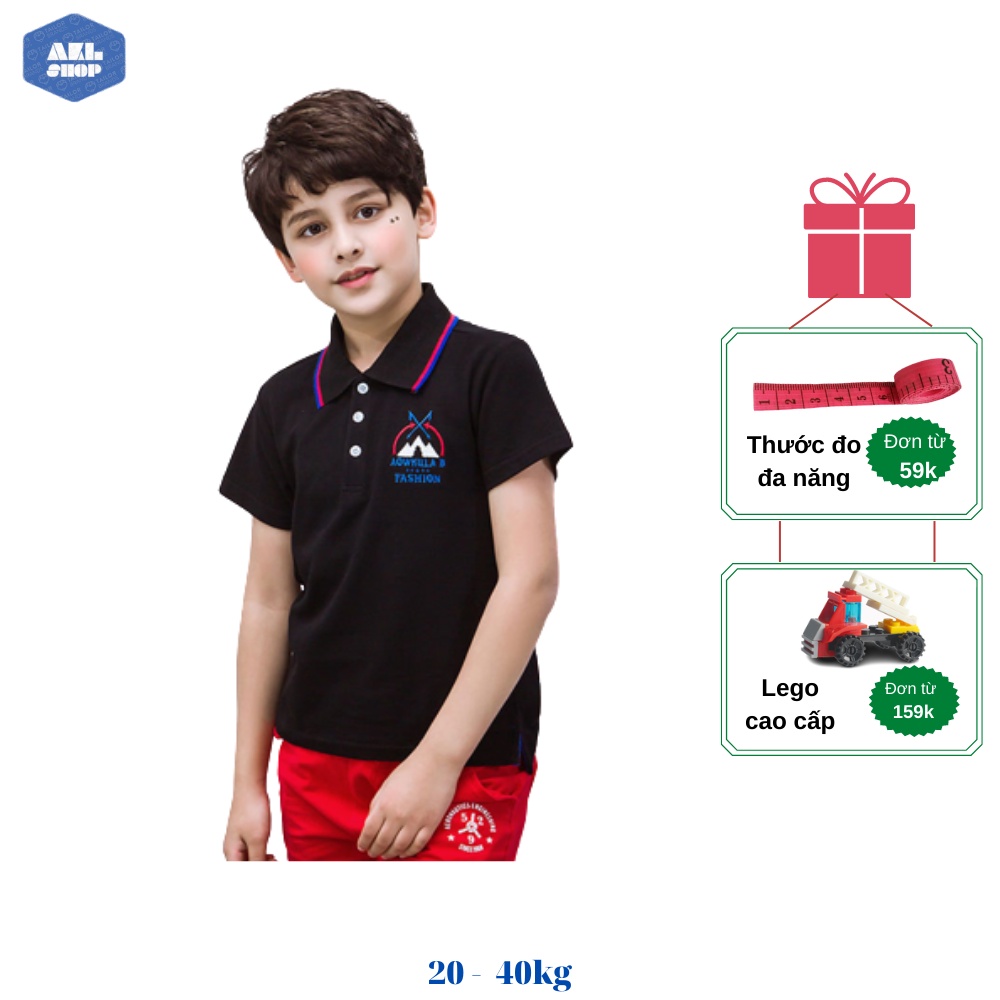 Áo polo bé trai size đại hãng AKL, áo phông cổ cho bé 5 đến 14 tuổi nặng 25kg đến 45kg phong cách Hàn Quốc