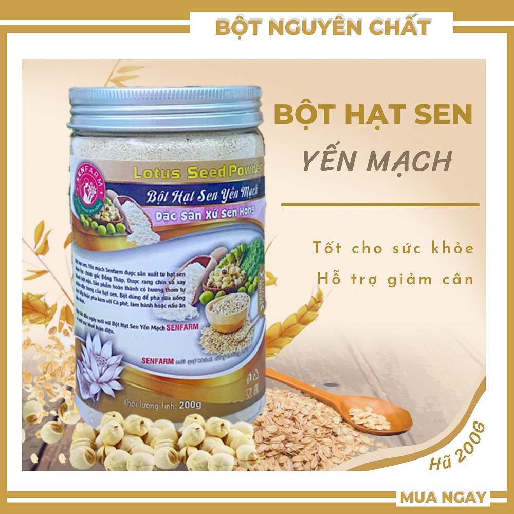 Bột Hạt Sen, Yến Mạch nguyên chất Senfarm - Không đường
