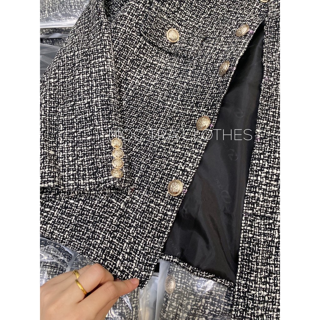 Áo khoác dạ nữ TWEED cổ tròn thiết kế 2 lớp dài tay thanh lịch trẻ trung, Áo khoác mùa đông nữ Hàn Quốc rẻ đẹp | BigBuy360 - bigbuy360.vn