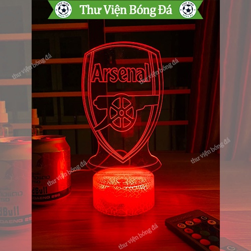 Đèn 3D Arsenal, Đèn Ngủ Logo Áo Arsenal Có Đế Pha Lê Kèm Điều Khiển Từ Xa – Đồ Bóng Đá