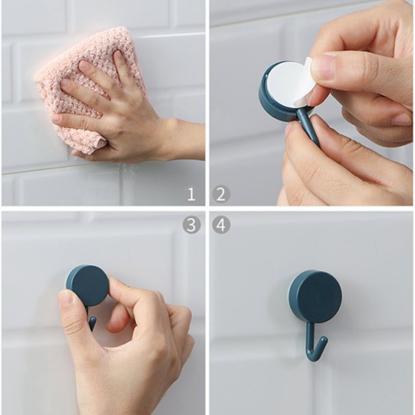 Móc Nhựa Tròn Dán Tường Treo Đồ Vật - Móc Gắn Tường Trang Trí Decor Nhà Cửa Nhiều Màu Sắc.