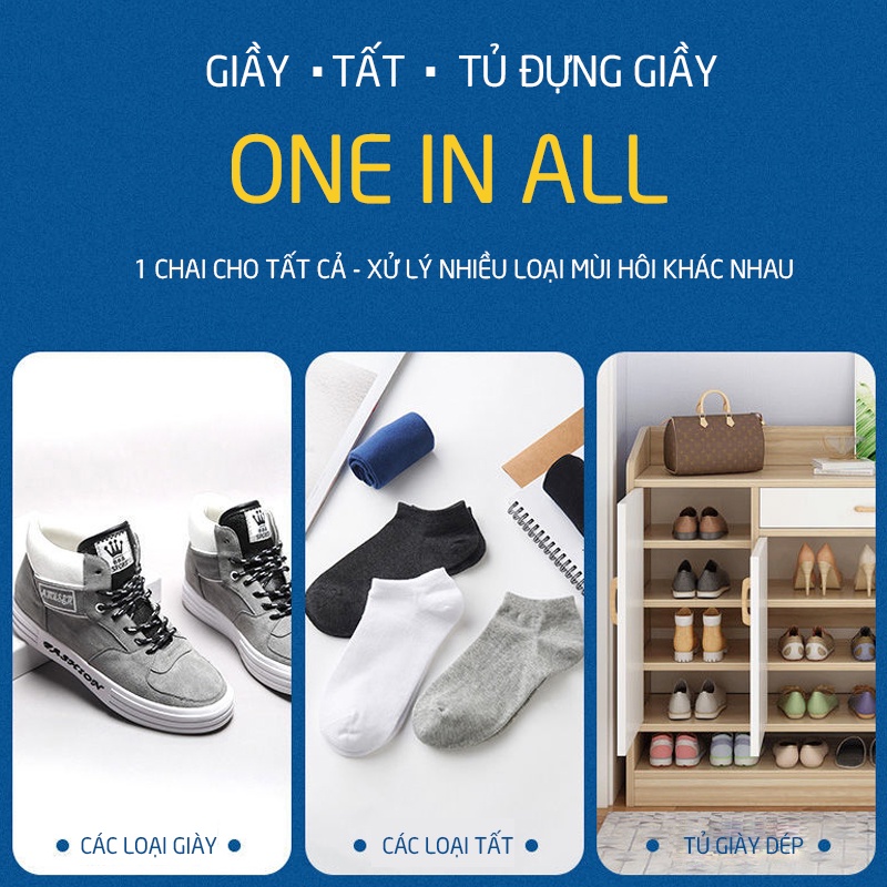 Xịt khử mùi giày Freeme Hàn Quốc cho nam nữ chống hôi chân và khử khuẩn hiệu quả 24h chuyên dùng cho giầy dép tất KMG01