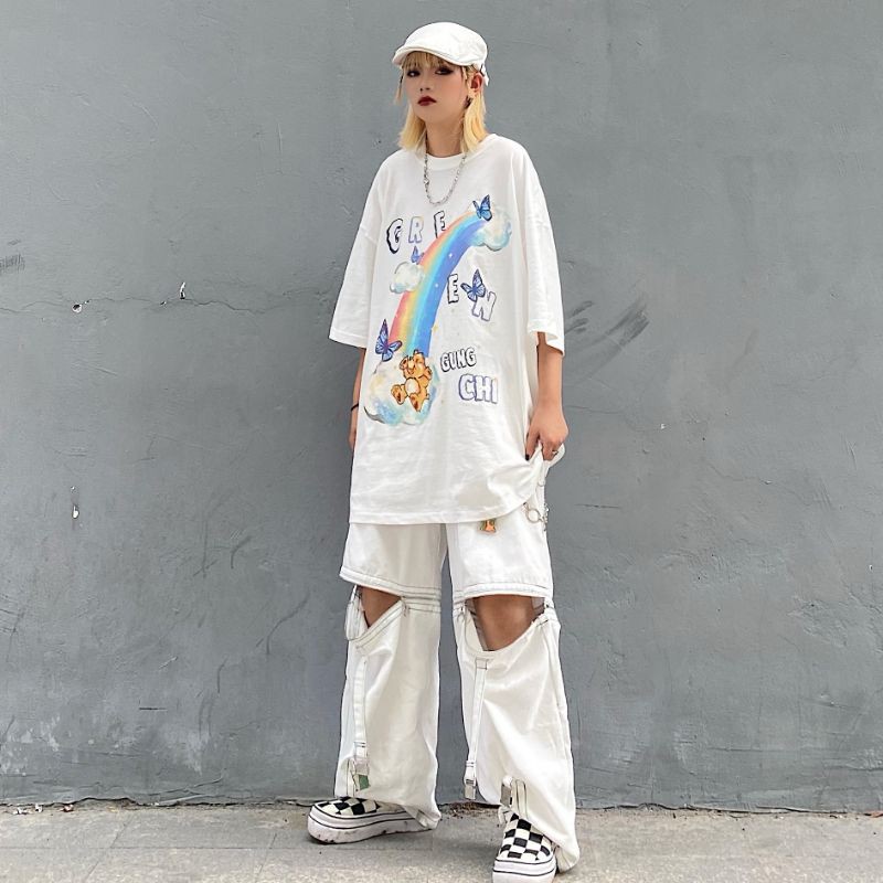 Áo thun tay lỡ nam nữ, áo phông unisex form rộng chất cotton mát mịn thấm hút mồ hôi in hình Doremon | BigBuy360 - bigbuy360.vn