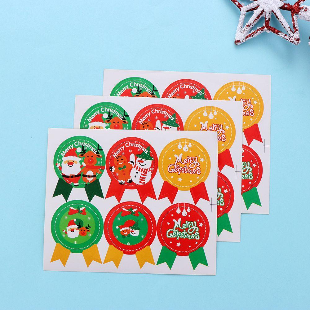 RAINBOW Miếng Dán Trang Trí Hộp Bánh Quy / Quà Tặng In Chữ Merry Christmas Độc Đáo DIY