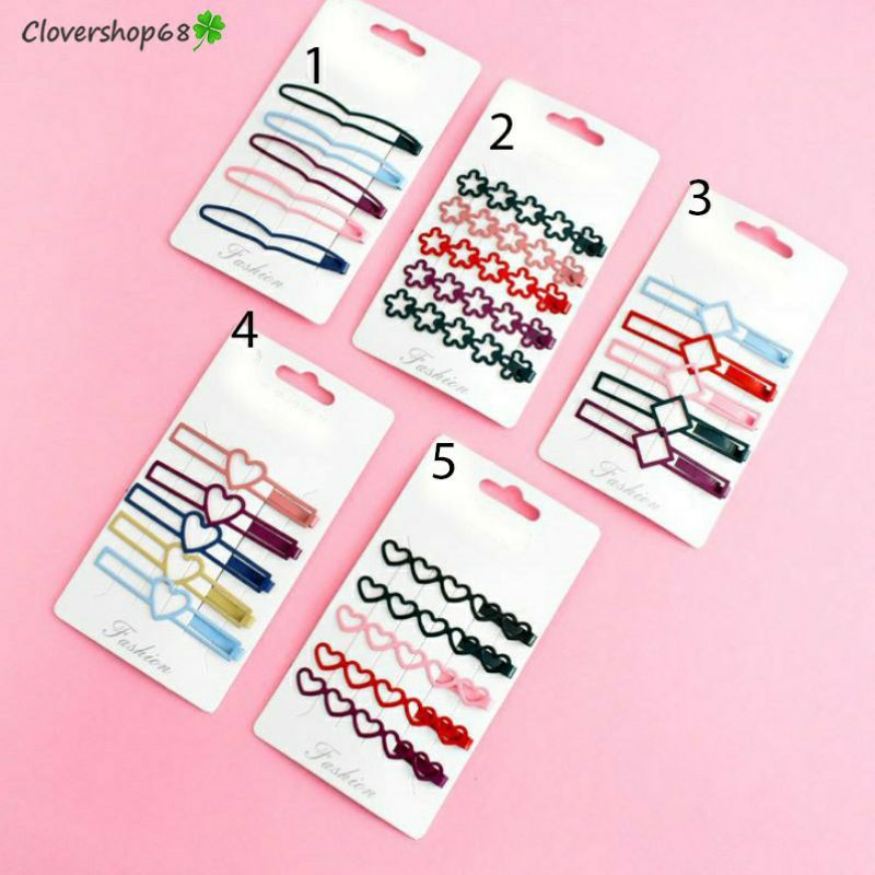 Set 5 Kẹp Tóc Phong Cách Hàn Quốc Xinh Xắn Dễ Thương Cho Nữ