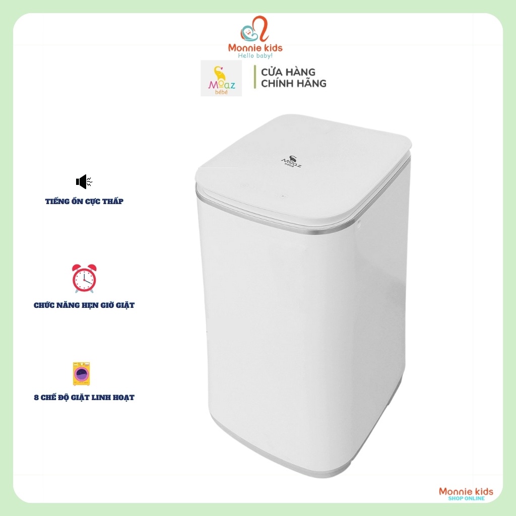 Máy giặt mini tự động cho bé Moaz Bebe MB036, máy giặt cửa trên tiết kiệm điện - Monnie Kids