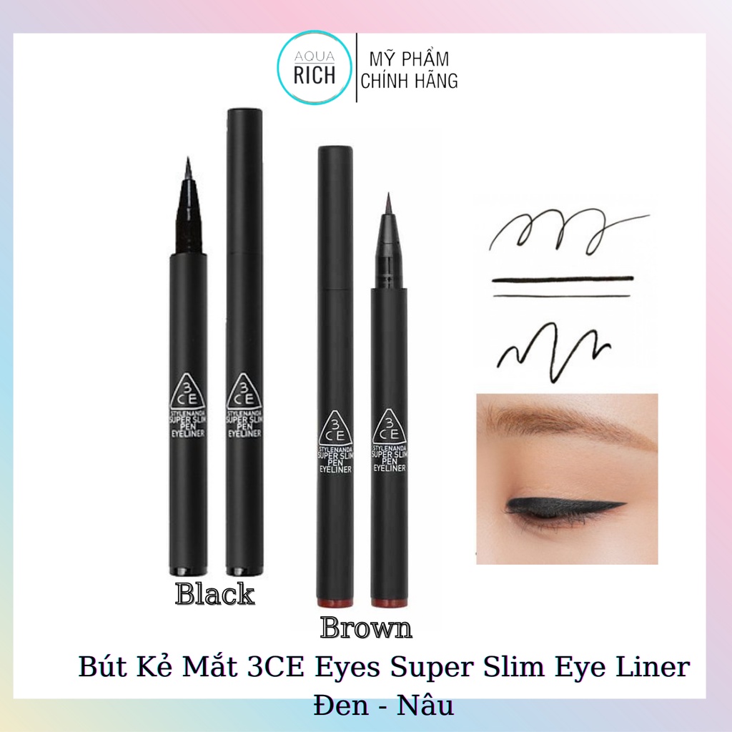 Bút Kẻ Mắt 3CE Eyes Super Slim Eye Liner Đen - Nâu