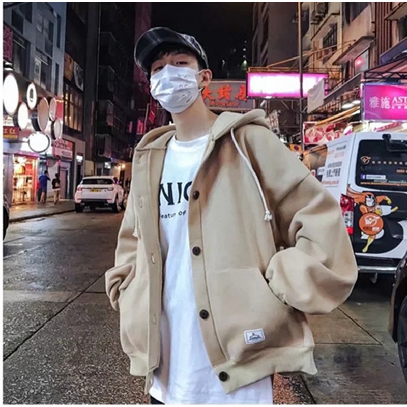 Áo Khoác Tay Dài Dáng Rộng Màu Sắc Đơn Giản Thoải Mái Có Size M-4XL