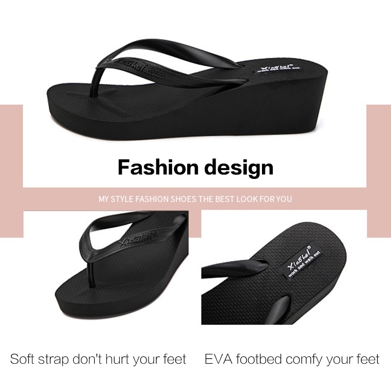 Dép Xỏ Ngón Đế Cao / Dép Tông Nữ / Dép Sandal Xỏ Ngón Đế Xuồng Thời Trang Nữ Tính