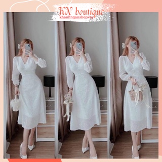 Váy cô dâu mặc tiếp khách đẹp, đầm trắng dự tiệc cao cấp sang trọng K N Boutique