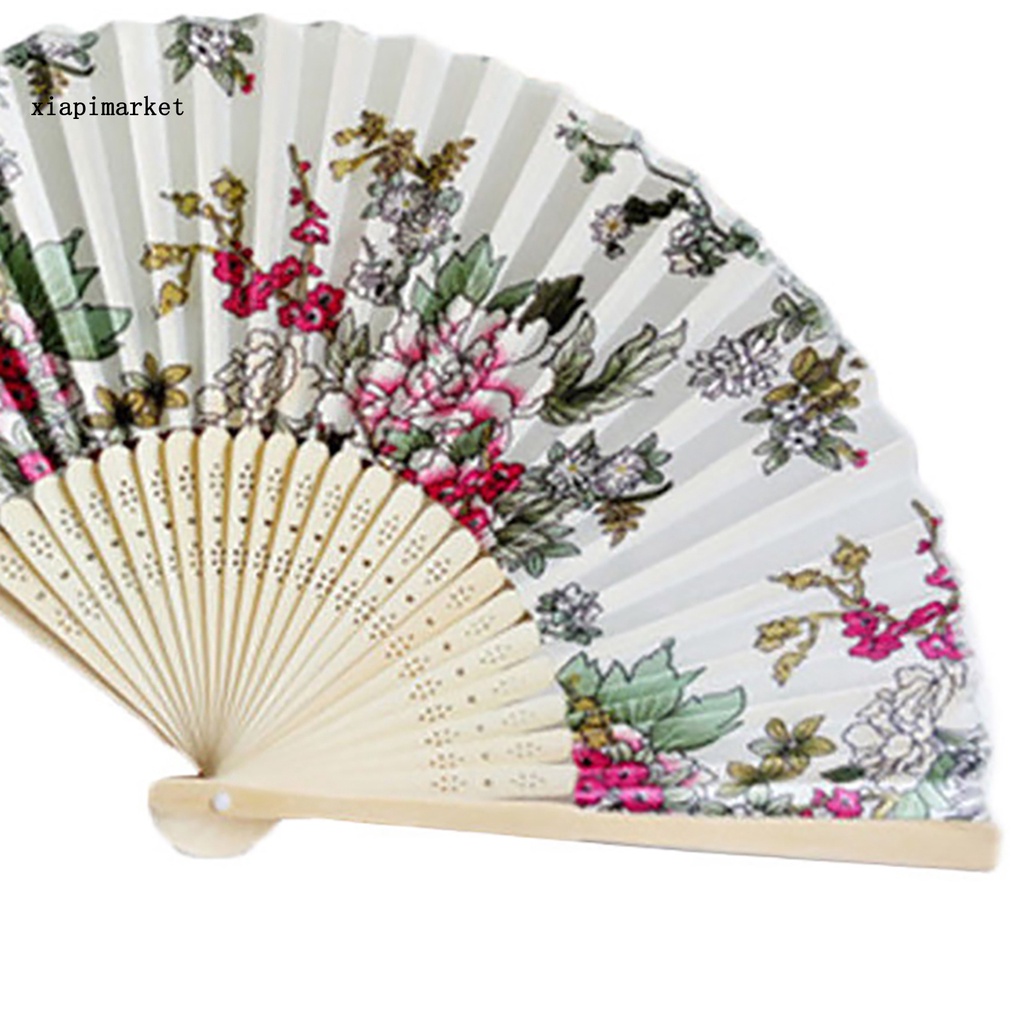 Xia XIA| Quạt Thêu Hoa Truyền Thống Trọng Lượng Nhẹ Có Thể Gấp Lại Trang Trí Tường