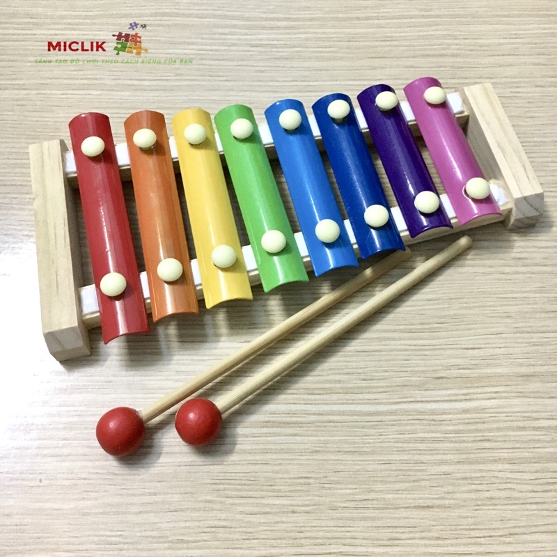 Đồ Chơi Đàn Gỗ Xylophone 8 Thanh Âm MICLIK Cho Bé - Giúp Bé Cảm Thụ Âm Nhạc