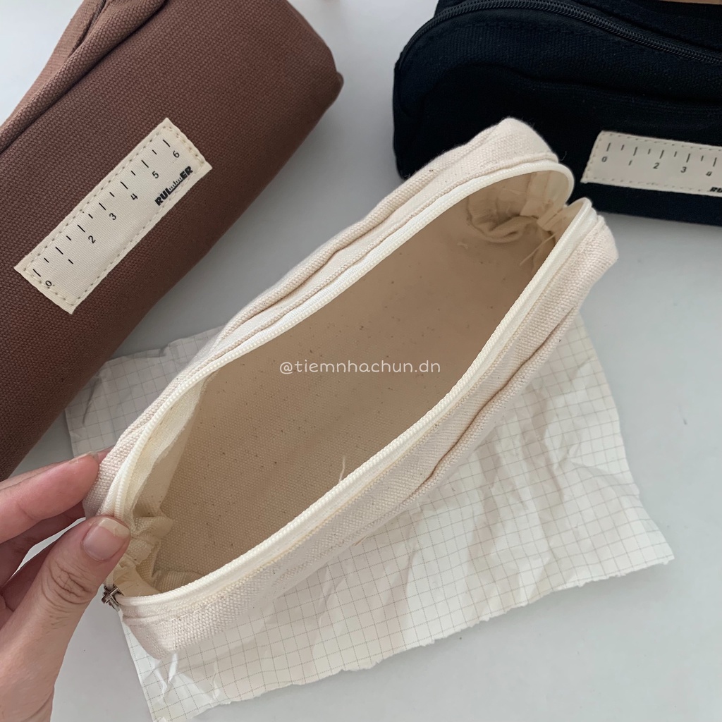 TÚI ĐỰNG BÚT VẢI CANVAS PENCIL POUCH VINTAGE (ảnh thật) - Tiệm nhà Chun