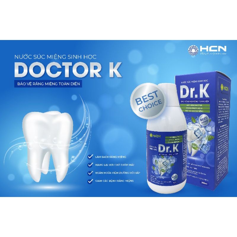 Nước súc miệng thảo dược  Dr.K 250ml giảm viêm tụt lợi nhiệt miệng hiệu quả