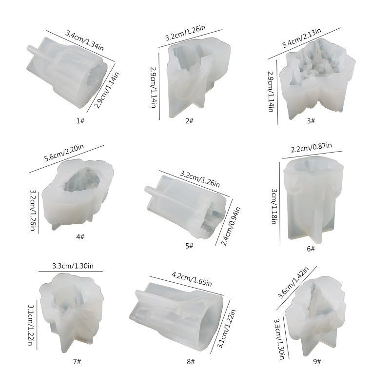Khuôn Silicone 18 Kiểu Dùng Làm Đá Cụm Diy
