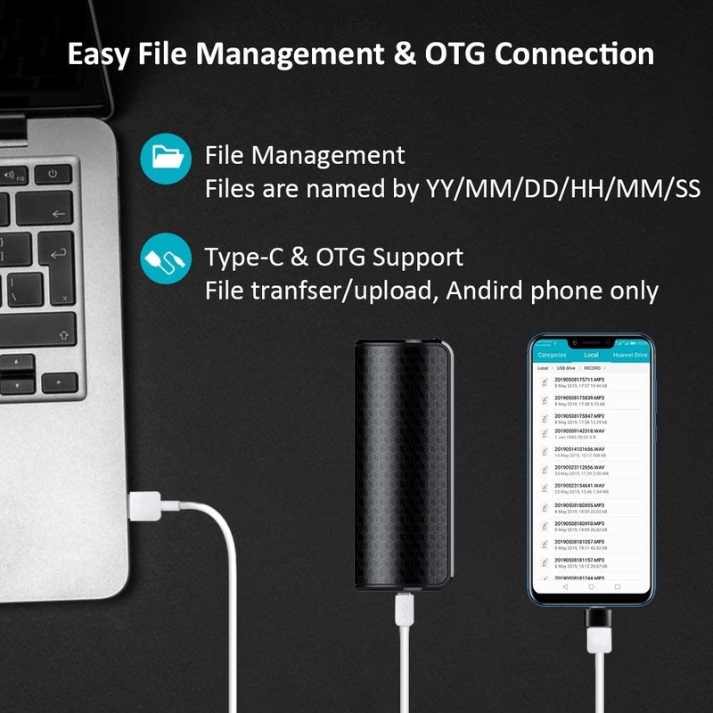 Máy Ghi Âm Giọng Nói Kích Hoạt Giọng Nói Tiếp Xúc Với Từ Tính Mạnh Mẽ