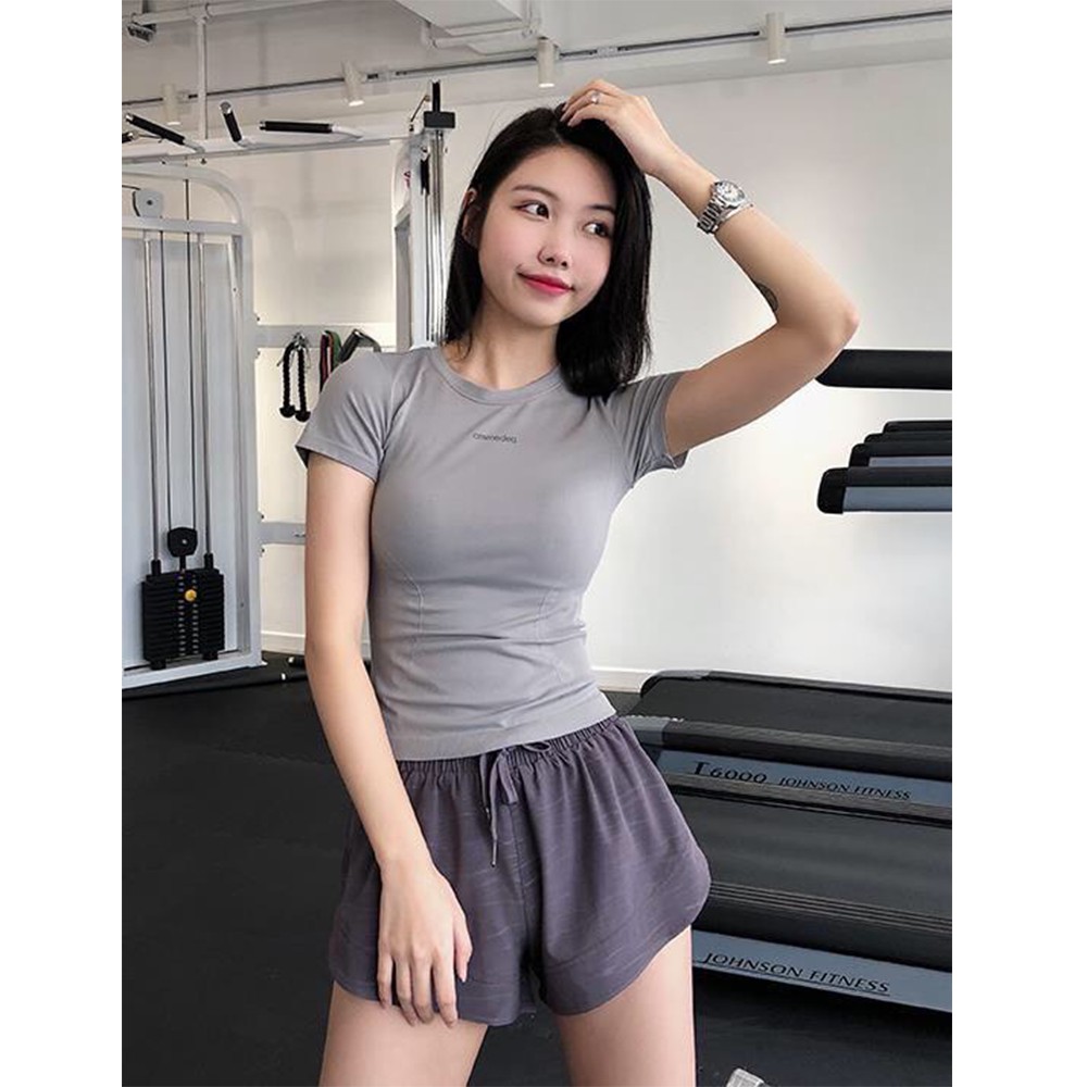 Áo Phông Ami Chất Dệt Chữ Giữa Cực Xinh (Đồ Tập Gym-Yoga Nữ)