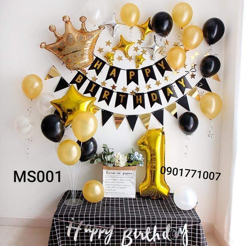 Set trang trí sinh nhật Mon Party trang trí sinh nhật cho bé trai bé gái đơn giản dễ làm tại nhà