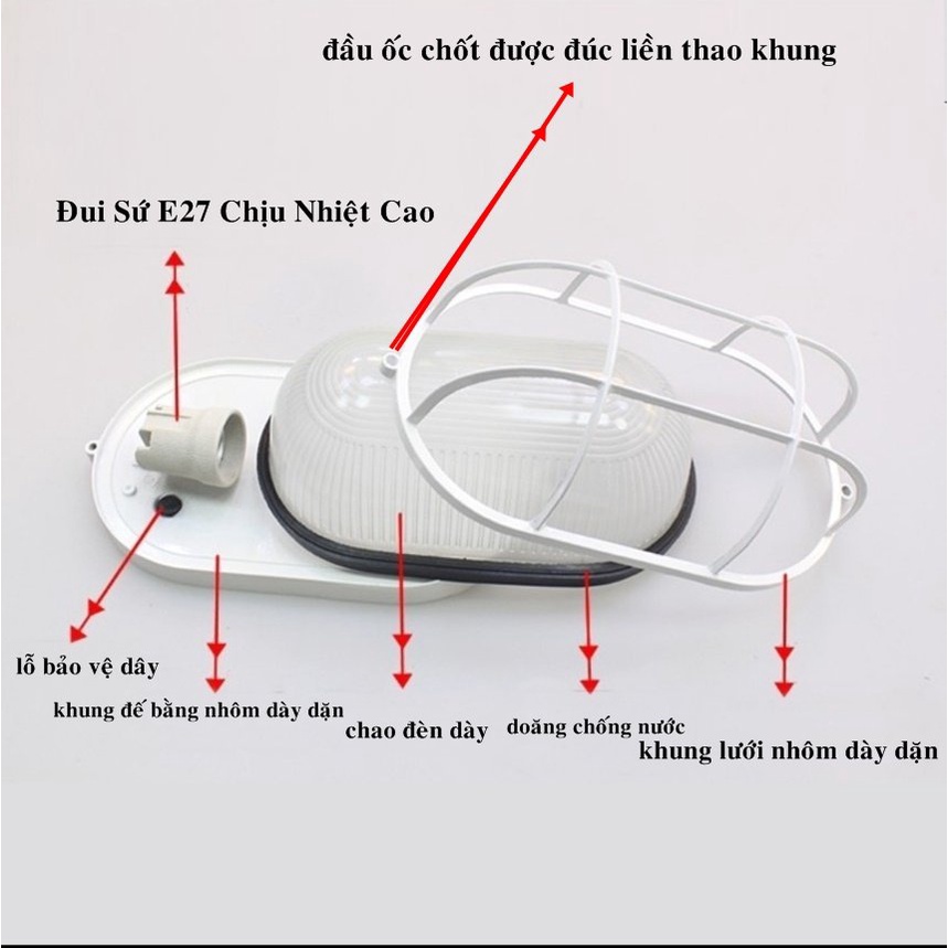 Đèn tường chống nổ chống ẩm đèn tường phòng tắm,hành lang lối đi,chống nước ngoài trời Có kèm bóng đèn led