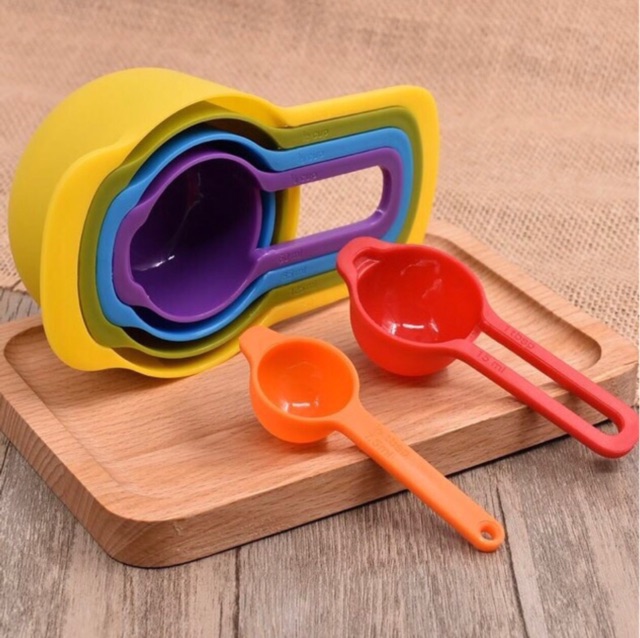 Bộ 6 Thìa Nhựa Đong Nguyên Liệu Màu Sắc