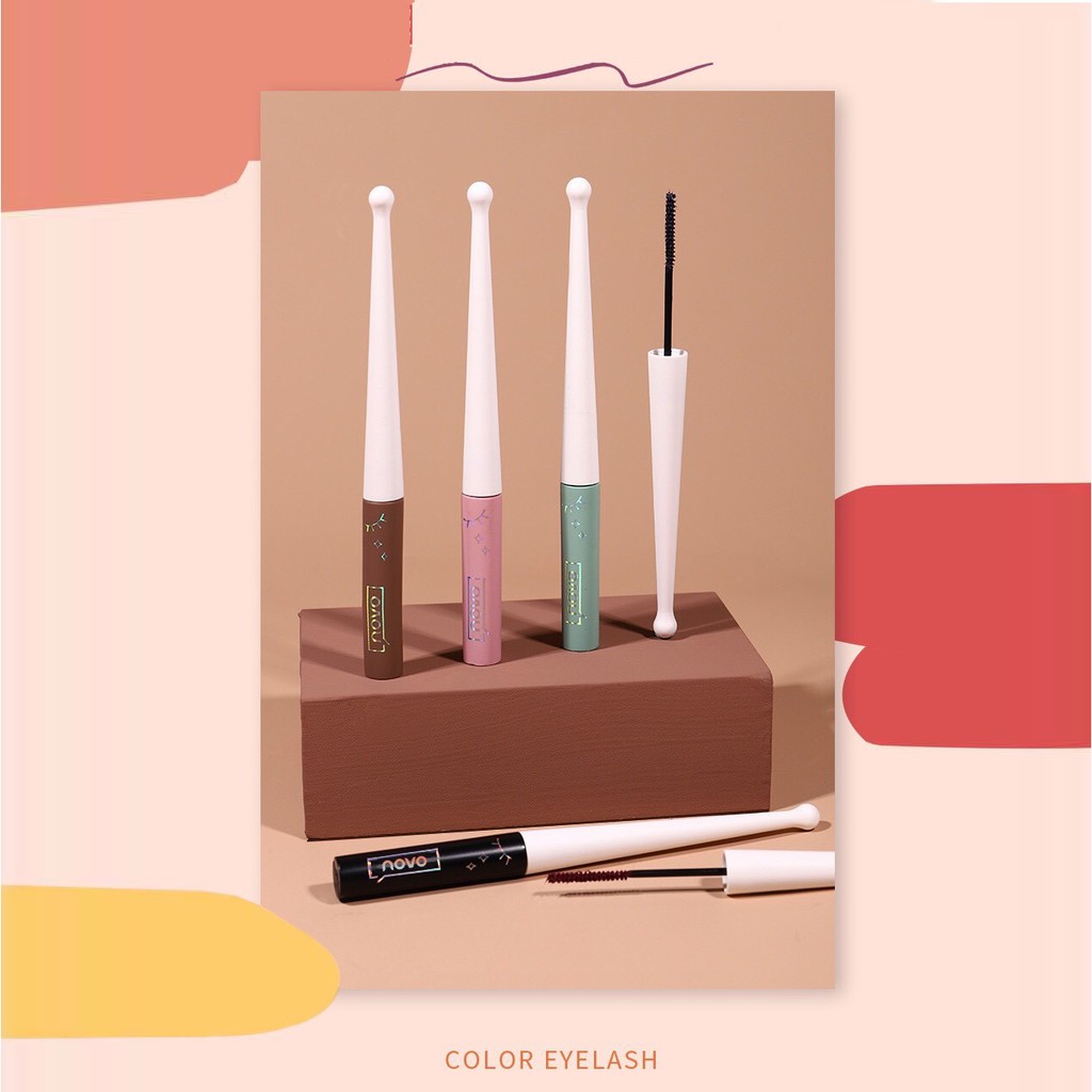 Chuốt mi NOVO nhiều màu làm cong mi dày mi chống lem tự nhiên 3D Long And Curly Thin Pipe Mascara NOVO42 | BigBuy360 - bigbuy360.vn
