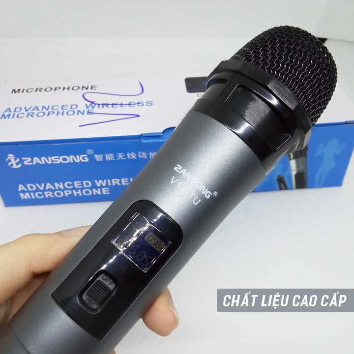 HỎA TỐC 2H - Mic Karaoke không dây V12 cho loa kéo, loa bluetooth karaoke, amply có màn hình hiển thị. Bảo hành 6 tháng