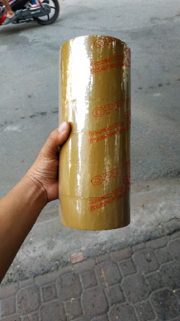 1 lốc 6 cuộn Băng keo OPP Trong/ Đục/ Cam, 200 Yard, 5F, Mic 50