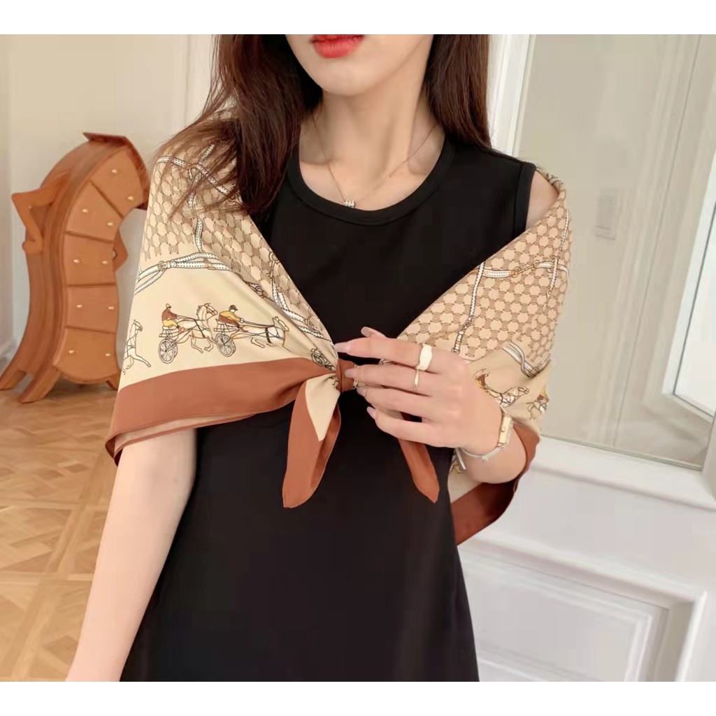 Khăn Choàng Chống Nắng In Họa Tiết Thời Trang Khổ 90cm(35.4inch) Tudung WJ1007-91-01