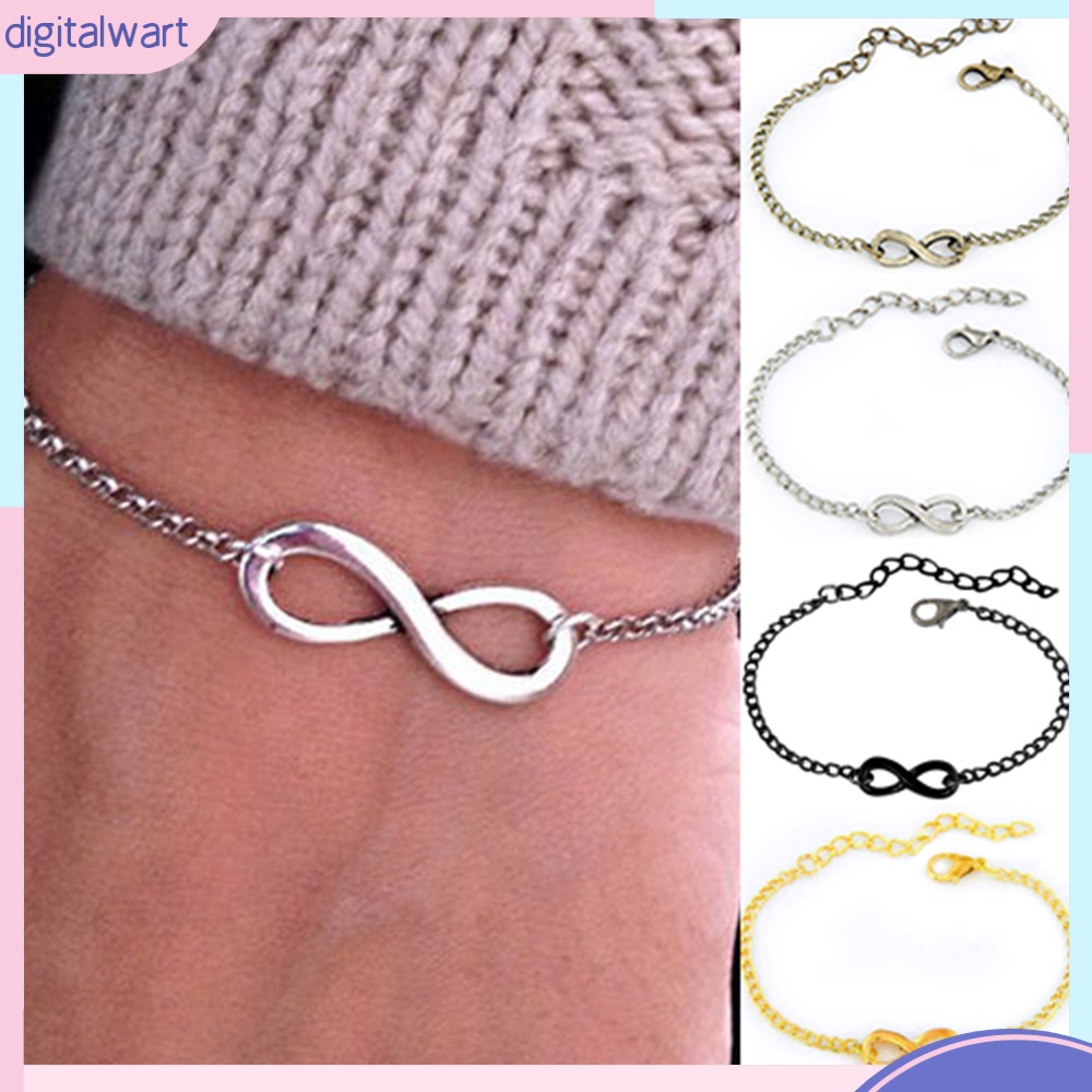 Vòng tay dây xích họa tiết vô cực dễ thương cá tính dành cho nữ