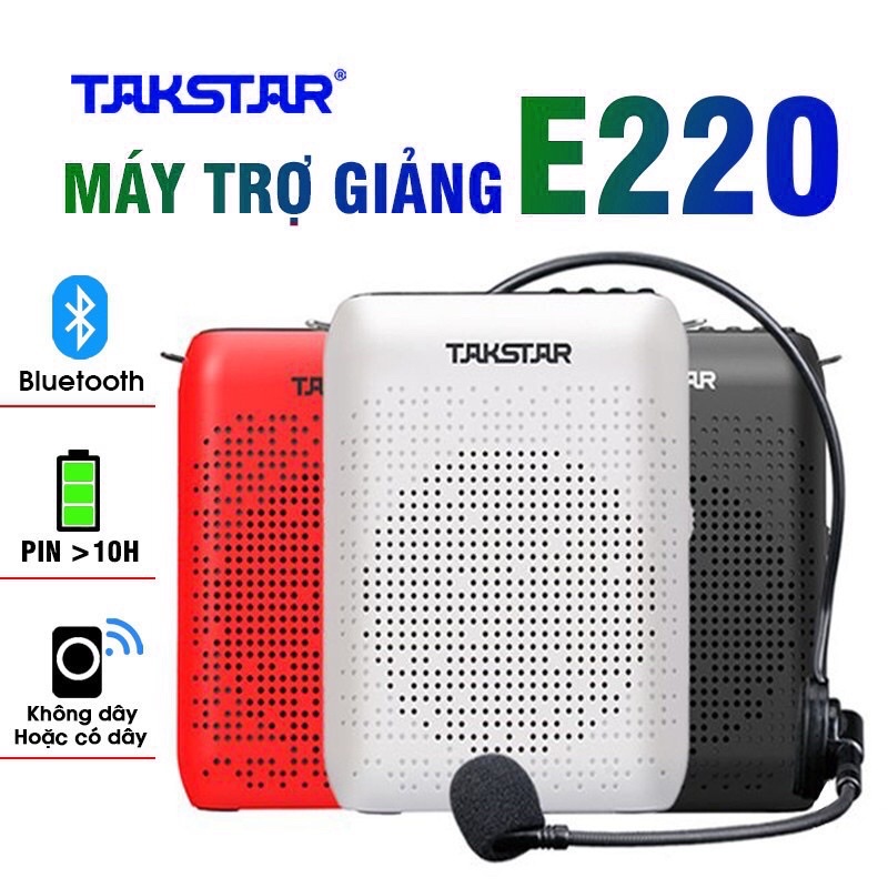 MÁY TRỢ GIẢNG BLUETOOTH, THE NHỚ TF, FM RADIO TAKSTAR E220 CHO GIÁO VIÊN, HƯỚNG DẪN VIÊN, NGƯỜI BÁN HÀNG