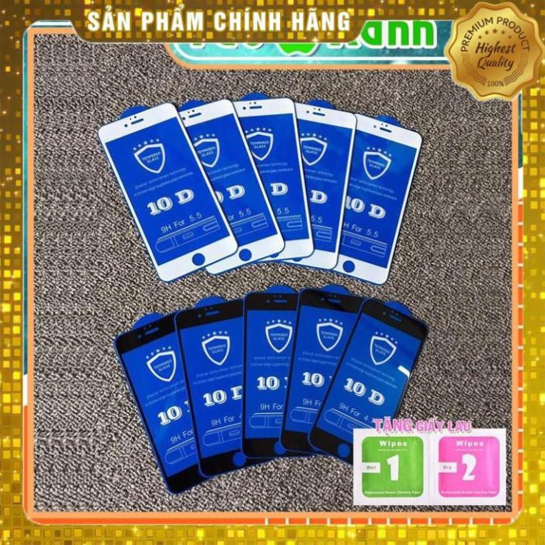 Cường Lực Iphone Full màn 10D - Cường lực ip (tặng khách giấy lau Khô - Ướt)