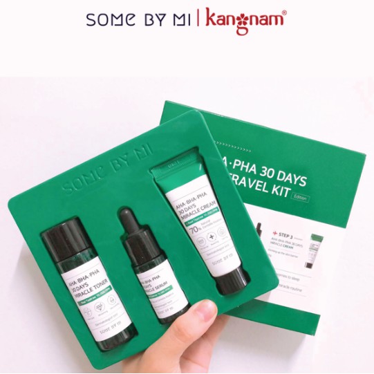 Set mini 3 món giảm mụn cấp tốc Some By Mi AHA- BHA-PHA 30 Days Miracle Travel Kit