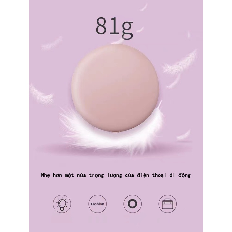 Gương trang điểm đèn led gấp gọn 2 mặt Có nút cảm ứng LED Phóng to lên 2 lần