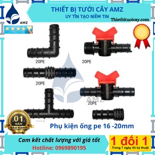 Ống pe 16mm và phụ kiện pe 16 - van khóa - tê - góc - bịt - nối ...