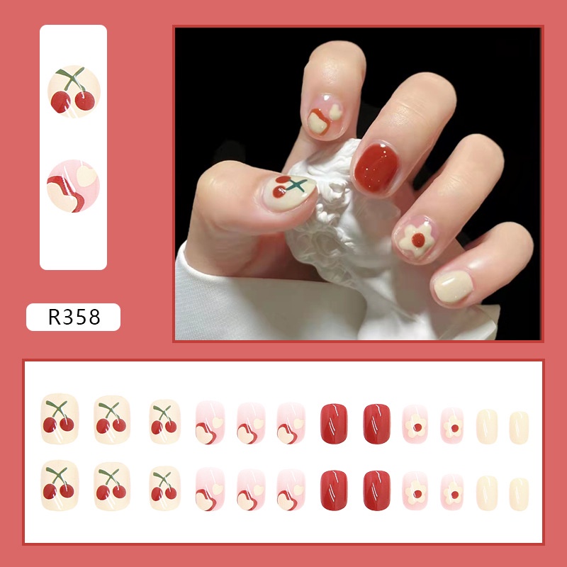 Bộ 24 chiếc móng tay giả R001-040 R286-R297 chuyên dụng cho trang trí
