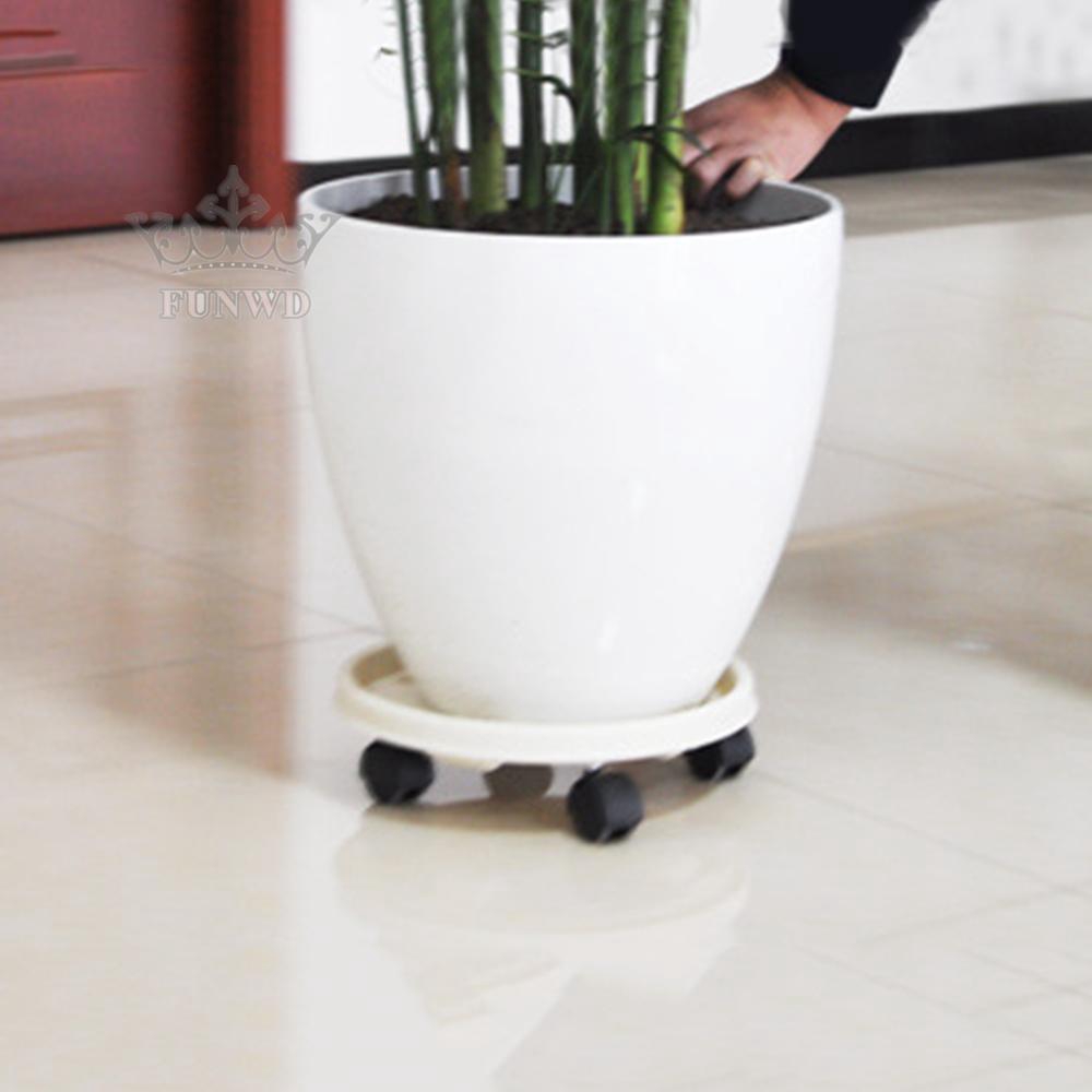 Khay bánh xe di chuyển chậu hoa resin trang trí vườn/cửa sổ/ban công