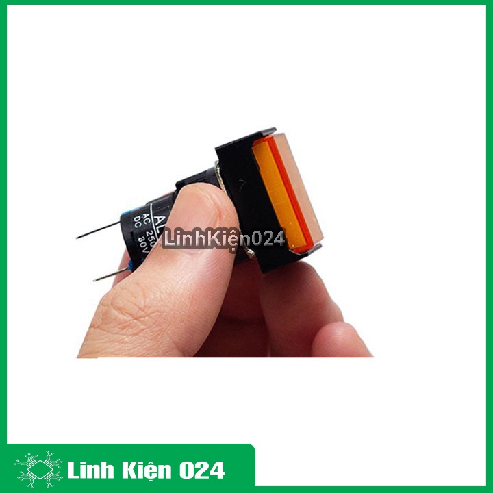 Nút nhấn đề chữ nhật 220VAC LA16J-11D nhấn nhả có đèn