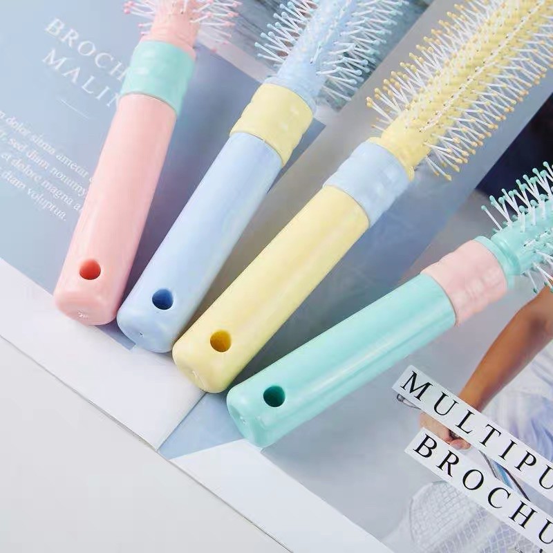Lược tròn chải tóc uốn sấy tóc màu Hàn Quốc dễ thương