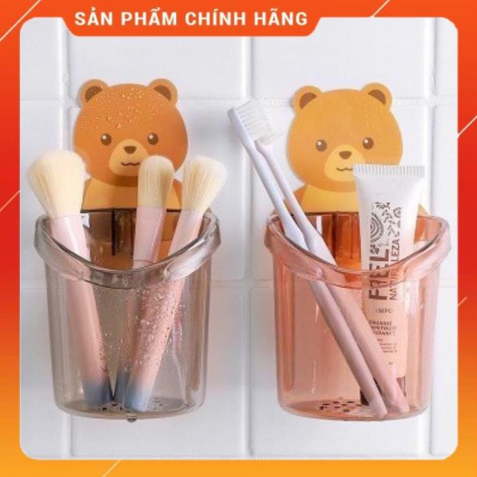 Hủ Treo Bàn Chải Hình Gấu Dán Tường Nhà Tắm Nhà Vệ Tiện Dụng