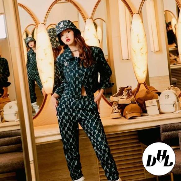 (Hàng VNXK) Nón thời trang, mũ Bucket vành tròn NY Monogram vải JEAN nhập thời trang chuẩn hàng hiệu (ẢNH THẬT)