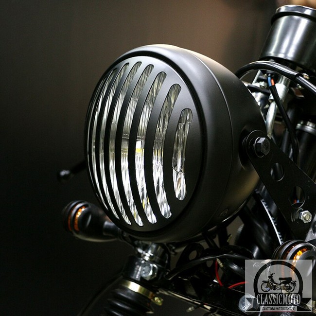 LƯỚI ĐÈN PHA XE MÁY CLASSIC - Lưới đèn pha lắp trong Cafe Racer Tracker CD 67 WIN