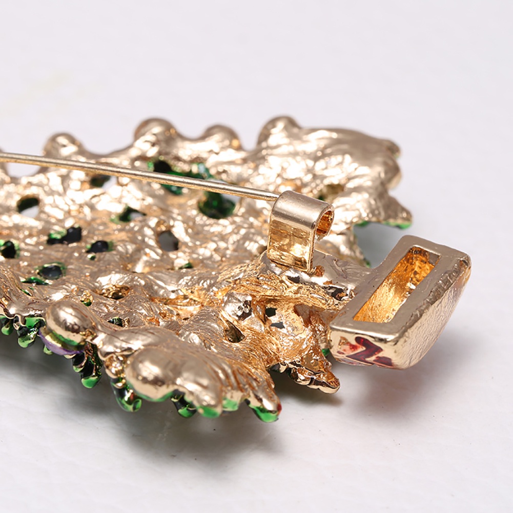 Trâm Cài Áo Hình Cây Thông Giáng Sinh Có Đính Đá Cho Nữ