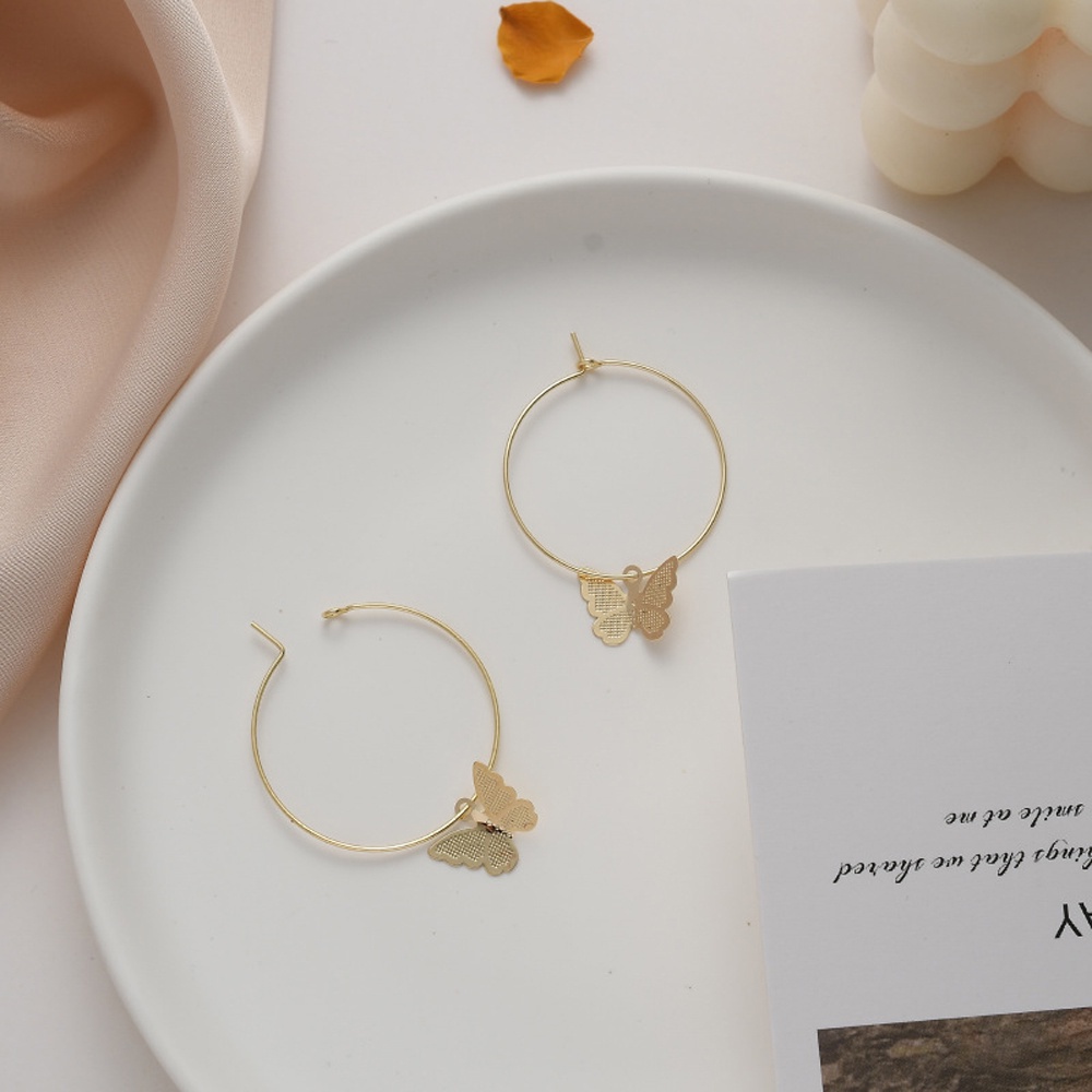 Bông Tai Dáng Dài Họa Tiết Hình Học &amp; Bướm Đính Đá JP5