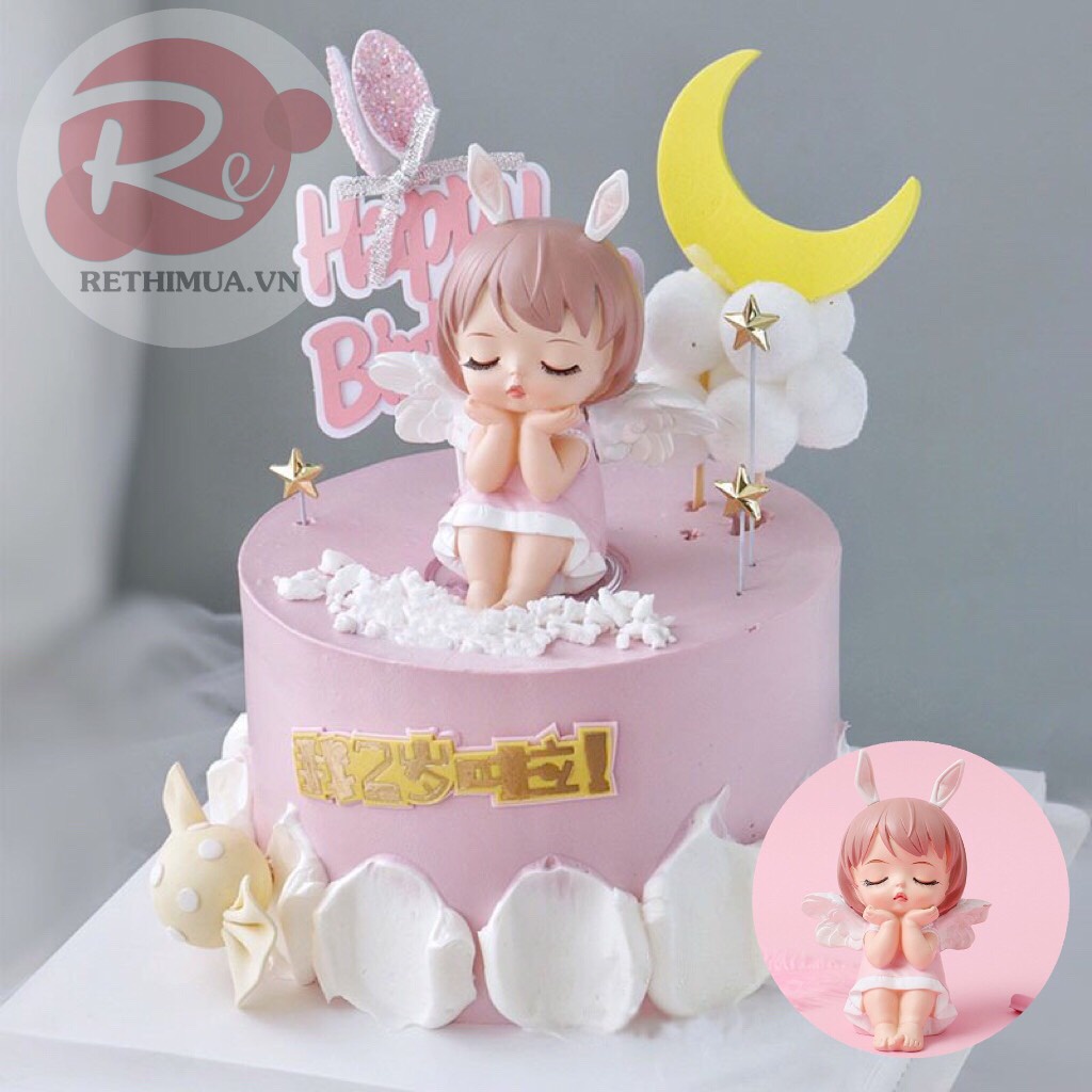 – Bé thỏ có cánh  - Trang trí bánh sinh nhật bánh kem