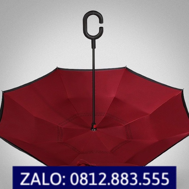 Ô dù mở ngược che mưa nắng nhiều màu tay cầm chữ C, đường kính 105 cm chính hãng
