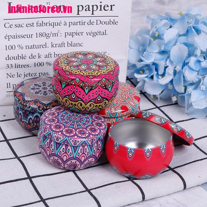 (Hàng Mới Về) Hộp Đựng Nến Rỗng Bằng Thiếc Tự Nhiên 1 Cái
