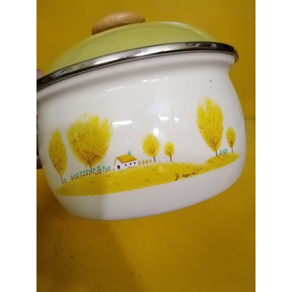 Quánh men chống dính nội địa Nhật, size 18cm, cao 10cm (mã 690), Dùng được bếp từ